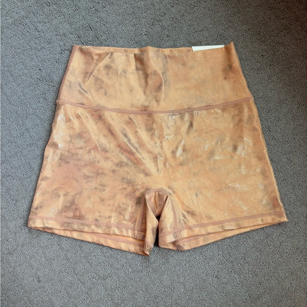 NWT Offline by aerie High-Waist Shimmer Shorts - Metallic Copper, Size Large